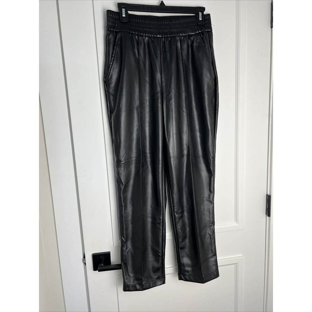 Maison d'Amelie Faux Leather SOFT Black Pants Paris Goth Women's Sz M Pockets